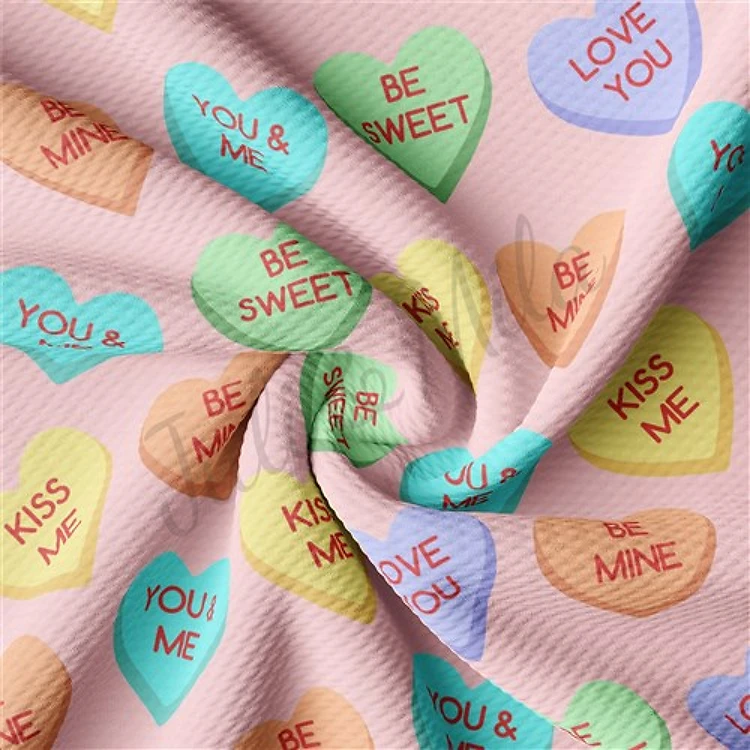 Valentine's Day Printed Liverpool Bullet Textured Stretch Solid Strip Thick Knit Jersey Fabric