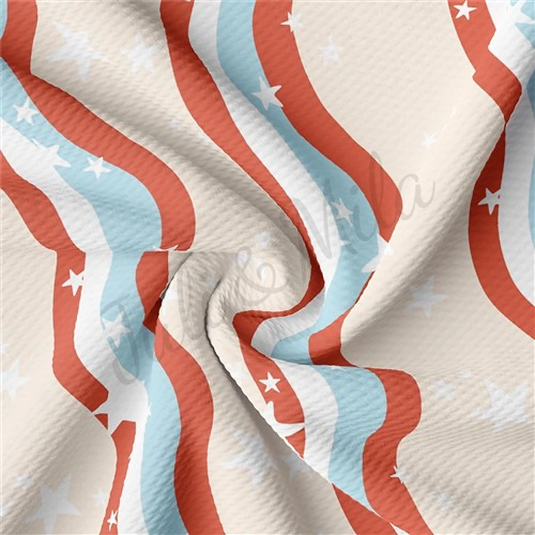 4th of July Patriotic Printed Liverpool Fabric AA1664 & Get a Free $89.99 Embroidery Bundle