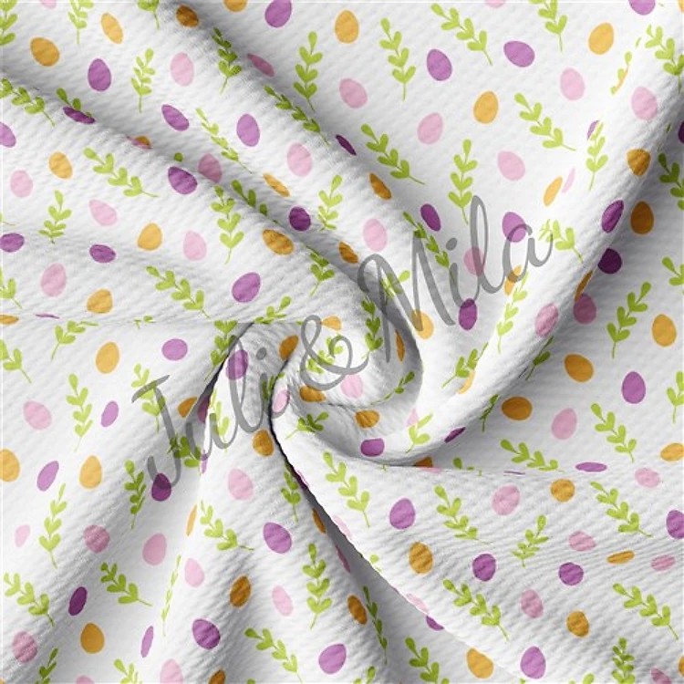 Easter Printed Liverpool Fabric Egg Bunny Pastel(E55) & Get a Free $89.99 Embroidery Bundle