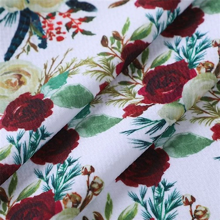Printed Floral Liverpool Fabric Bow Floral AA689 & Get a Free $89.99 Embroidery Bundle