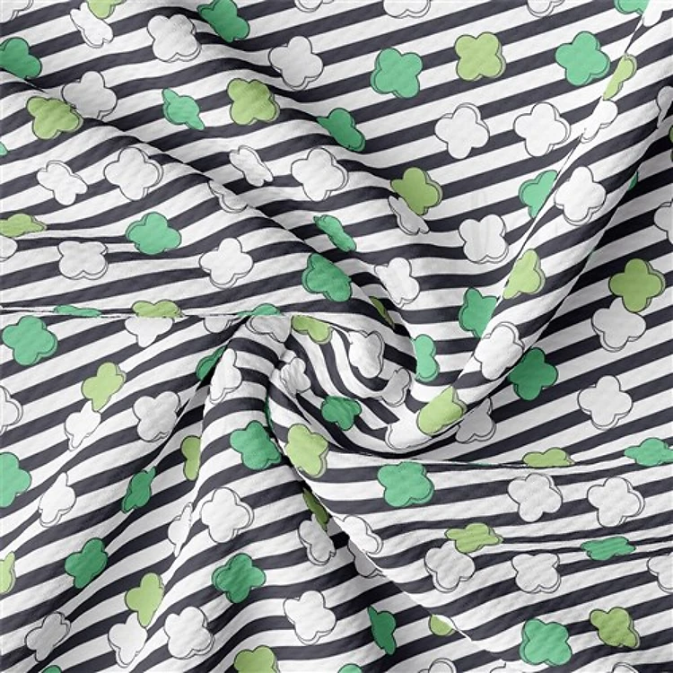 St. Patrick's Day Liverpool Bullet Textured Stretch Solid Strip Thick Knit Jersey Fabric