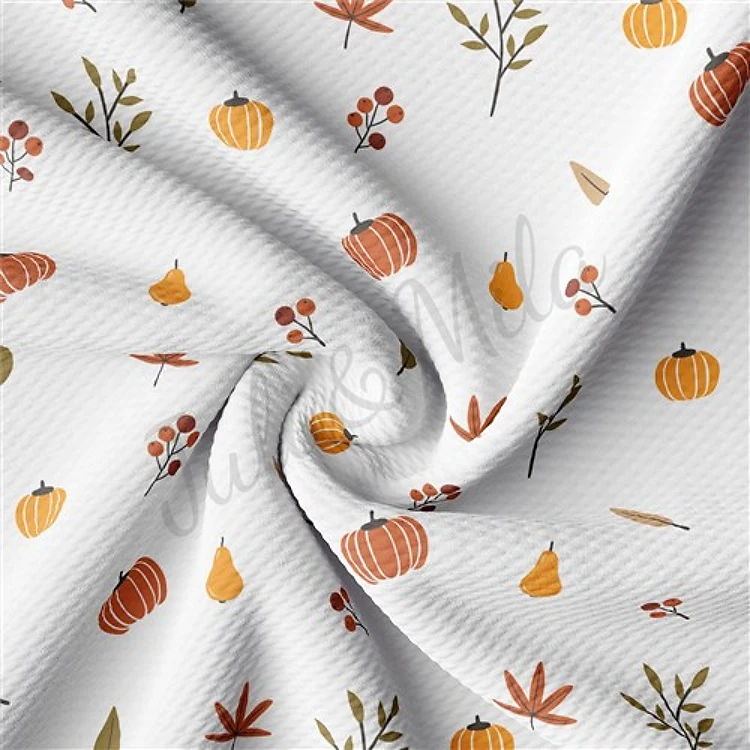 Fall Autumn Pumpkin Printed Fabric AA609 & Get a Free $89.99 Embroidery Bundle