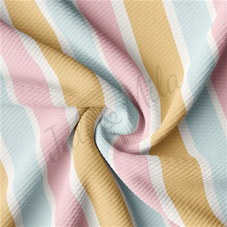 Printed Liverpool Bullet Textured Stretch Solid Strip Thick Knit Jersey Fabric