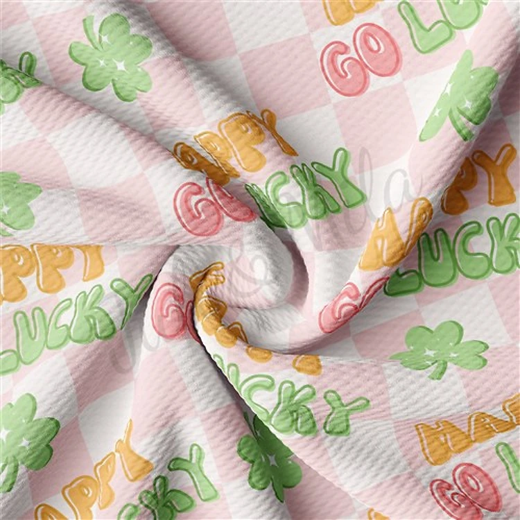 St. Patrick's Day Printed Liverpool Bullet Textured Stretch Solid Strip Thick Knit Jersey Fabric