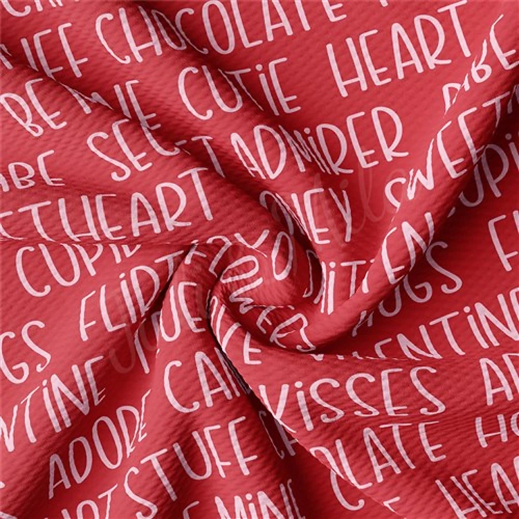 Valentine's Day Printed Liverpool Bullet Textured Stretch Solid Strip Thick Knit Jersey Fabric