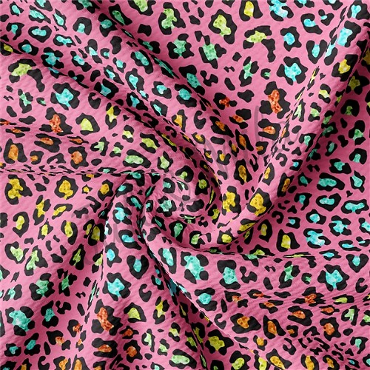 Cheetah Leopard TBP102 Liverpool Bullet Textured Stretch Solid Strip Thick Knit Jersey Fabric