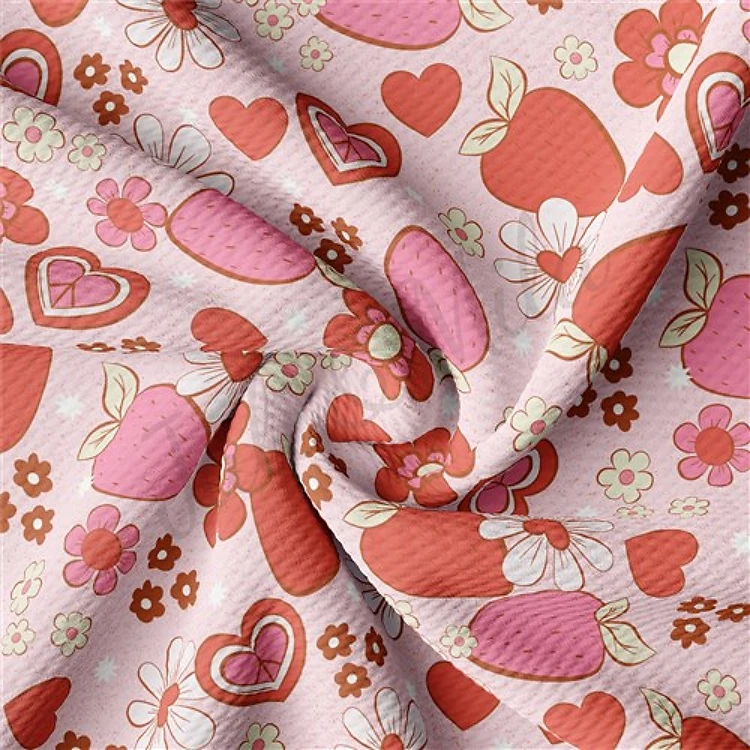 Valentine's Day Printed Liverpool Bullet Textured Stretch Solid Strip Thick Knit Jersey Fabric