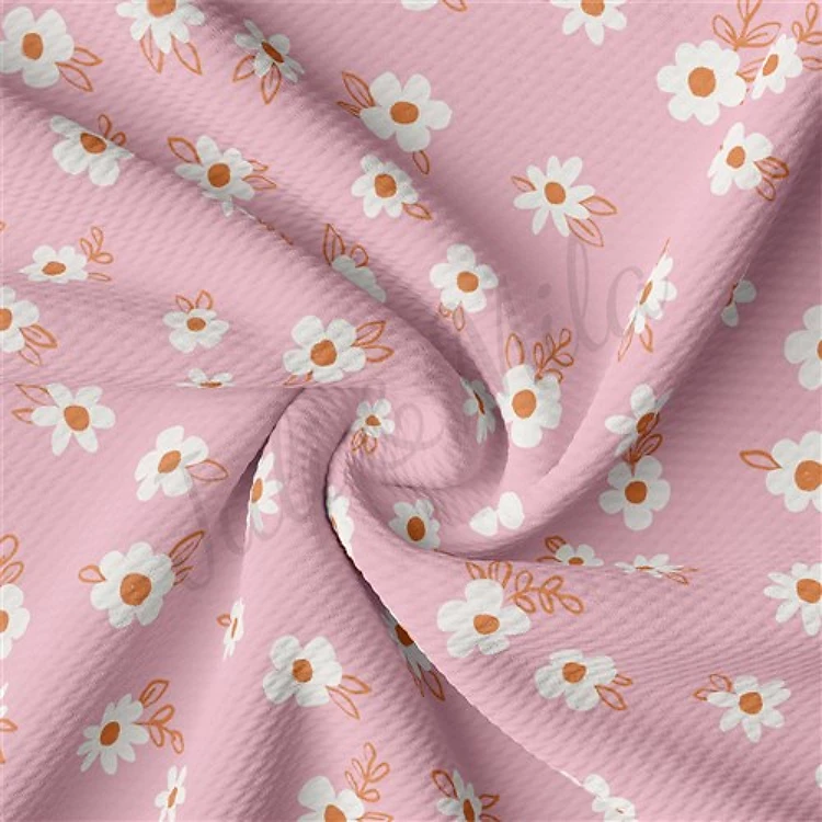 Floral Liverpool Bullet Textured Stretch Solid Strip Thick Knit Jersey Fabric