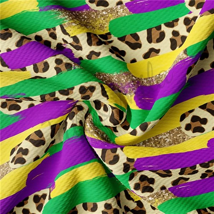 Mardi Gras Paintsmear59 Liverpool Bullet Textured Stretch Solid Strip Thick Knit Jersey Fabric