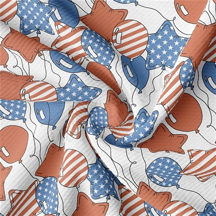 4th of July Patriotic Printed Liverpool Fabric AA2187 & Get a Free $89.99 Embroidery Bundle