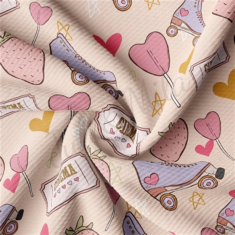 Valentine's Day Printed Liverpool Bullet Textured Stretch Solid Strip Thick Knit Jersey Fabric