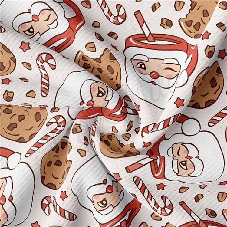 Christmas Printed Liverpool Bullet Textured Stretch Solid Strip Thick Knit Jersey Fabric