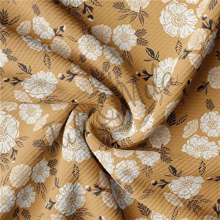 Floral Printed Liverpool 4 Way Fabric Floral55 & Get a Free $89.99 Embroidery Bundle