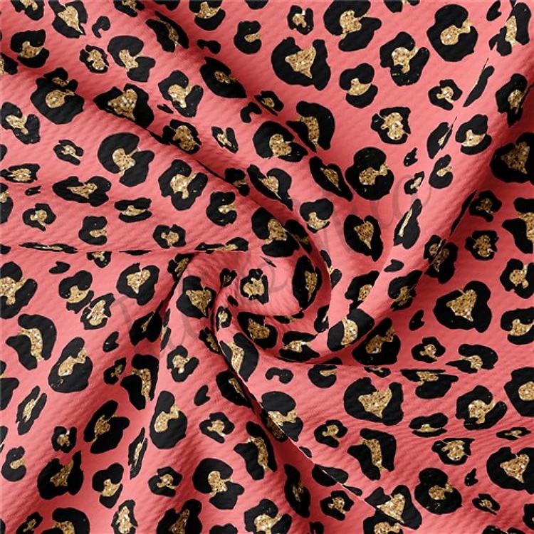 Cheetah Leopard AA177 TBP102 Liverpool Bullet Textured Stretch Solid Strip Thick Knit Jersey Fabric