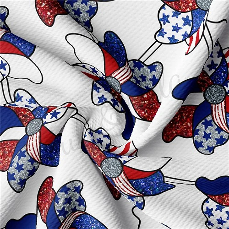 Patriotic 4th of July Printed Liverpool FabricAA1482 & Get a Free $89.99 Embroidery Bundle