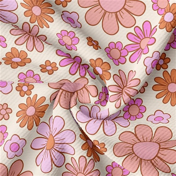 Floral Liverpool Bullet Textured Stretch Solid Strip Thick Knit Jersey Fabric