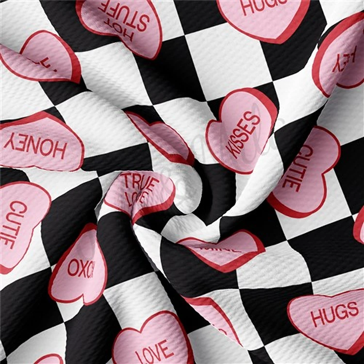 Valentine's Day Printed Liverpool Bullet Textured Stretch Solid Strip Thick Knit Jersey Fabric