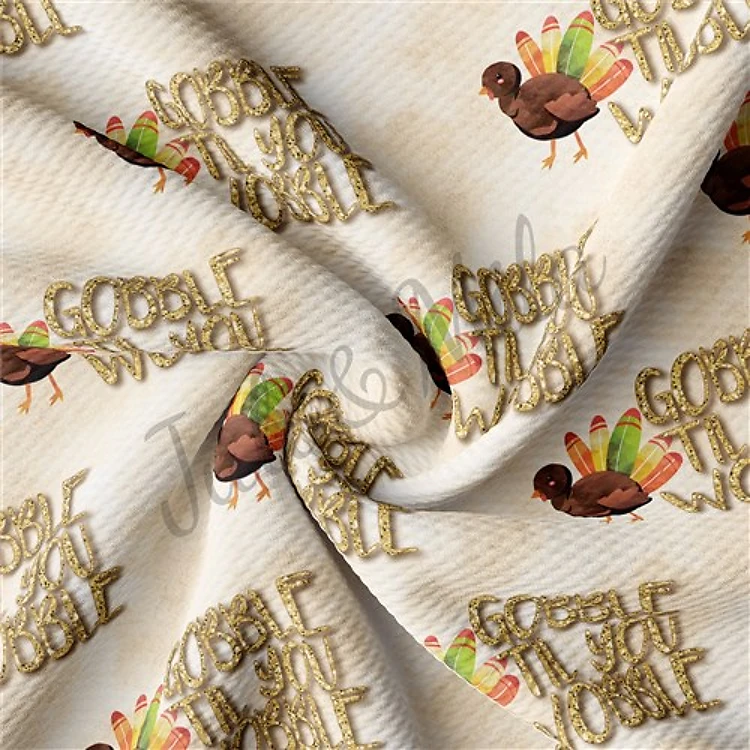 Thanksgiving Printed Liverpool Bullet Textured Stretch Solid Strip Thick Knit Jersey Fabric