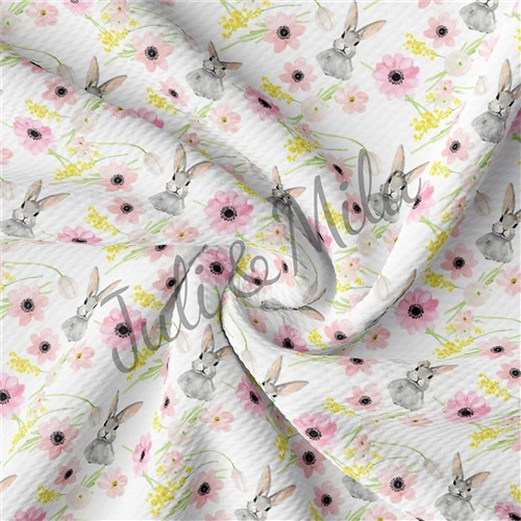 Easter Printed Liverpool Fabric Egg Bunny Pastel (53) & Get a Free $89.99 Embroidery Bundle