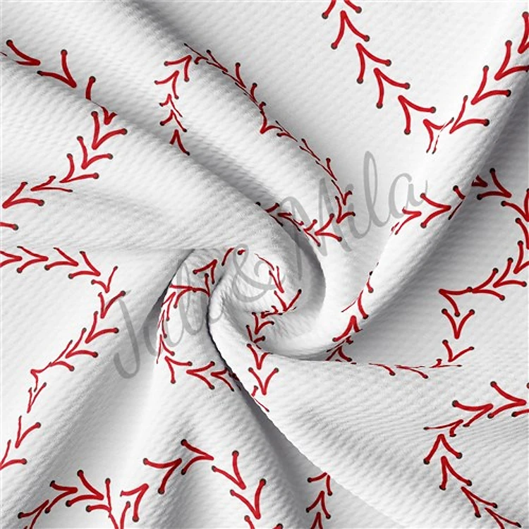 Baseball Hearts Liverpool Bullet Textured Stretch Solid Strip Thick Knit Jersey Fabric