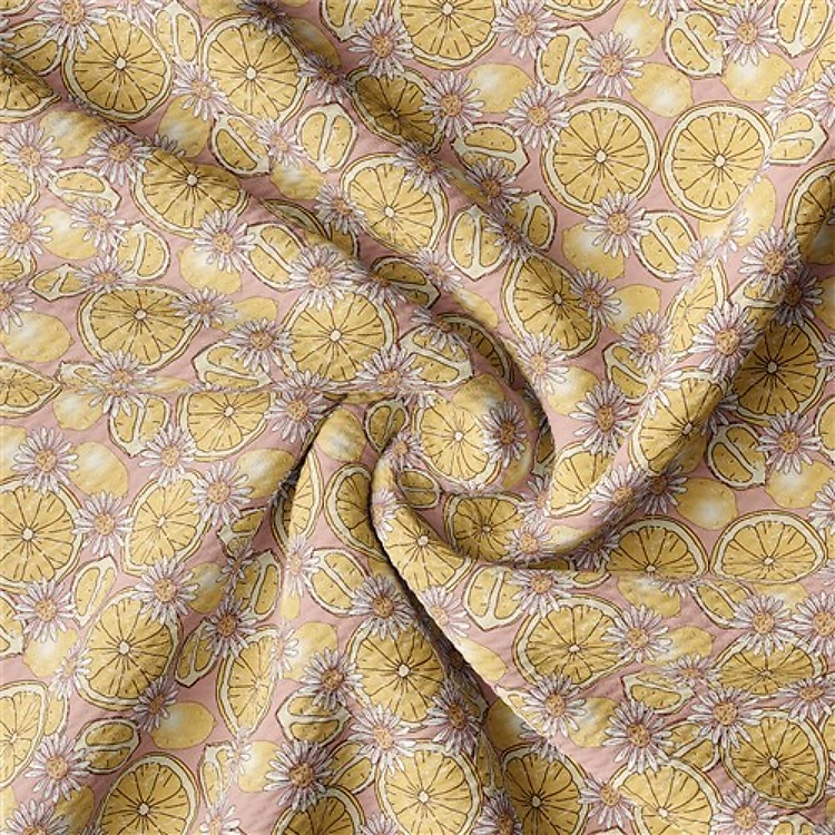 Printed Liverpool Fabric (Lemon2) & Get a Free $89.99 Embroidery Bundle