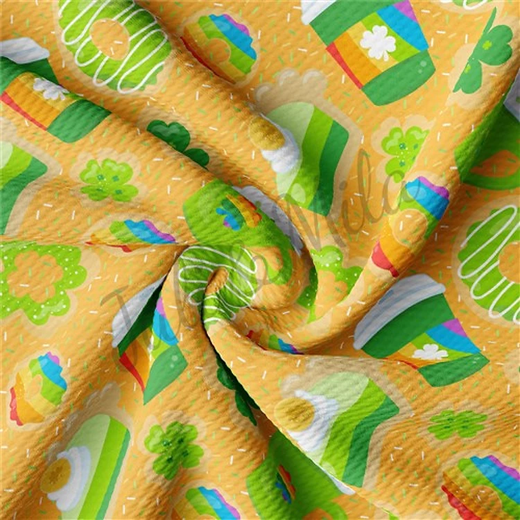 St. Patrick's Day Printed Liverpool Bullet Textured Stretch Solid Strip Thick Knit Jersey Fabric