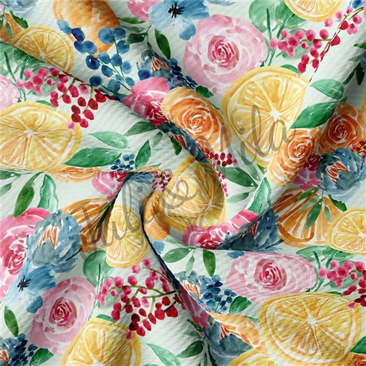 Floral Printed Liverpool 4 Way Fabric Floral94 & Get a Free $89.99 Embroidery Bundle