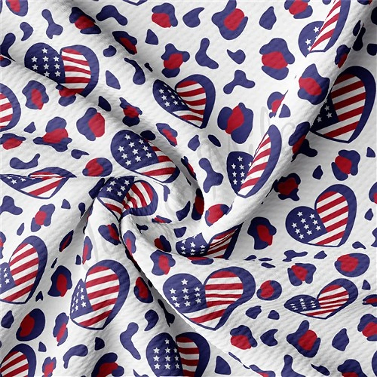 Patriotic 4th of July AA1355 Liverpool Bullet Textured Stretch Solid Strip Thick Knit Jersey Fabric