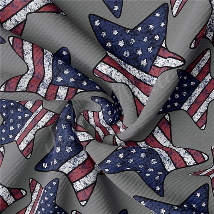 Patriotic 4th of July Printed Liverpool Fabric AA1716 & Get a Free $89.99 Embroidery Bundle