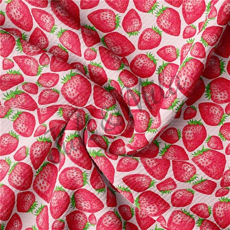 Strawberry Printed Liverpool Fabric Strawberry & Get a Free $89.99 Embroidery Bundle
