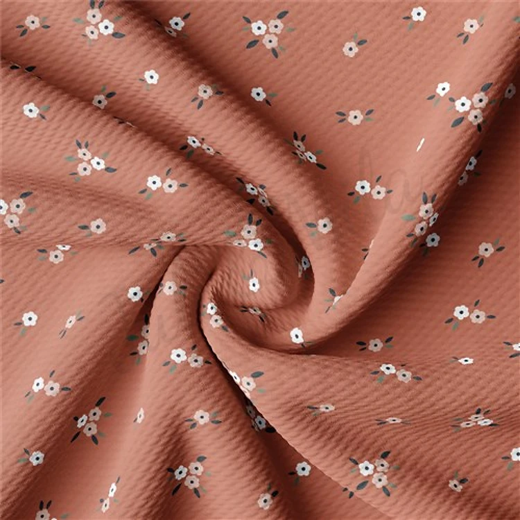 Floral Printed Liverpool Bullet Textured Stretch Solid Strip Thick Knit Jersey Fabric
