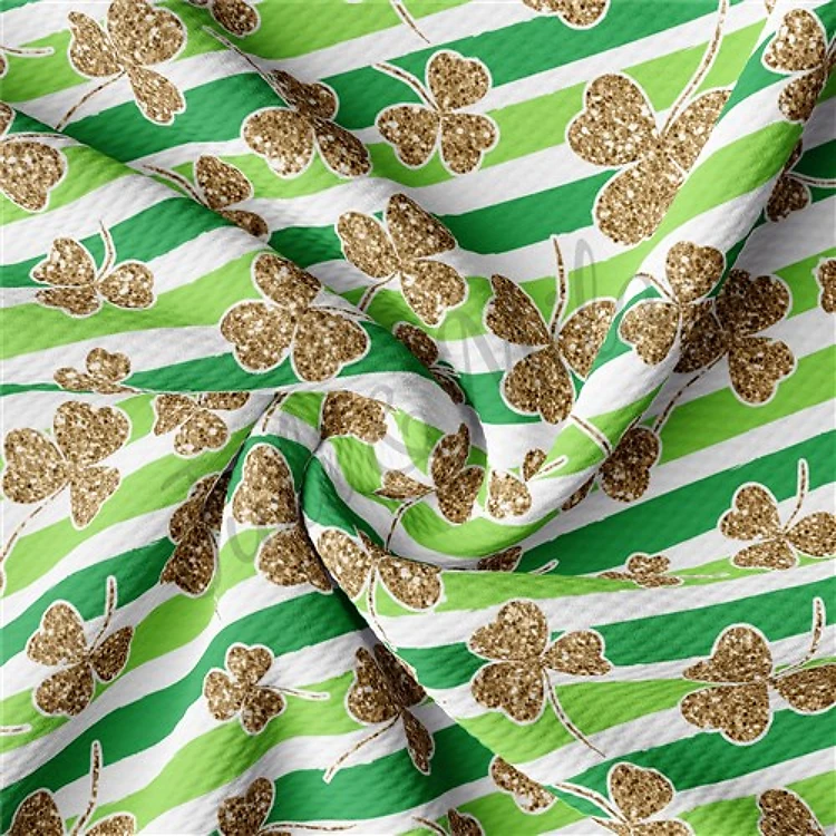 St. Patrick's Day Patrick30 Liverpool Bullet Textured Stretch Solid Strip Thick Knit Jersey Fabric