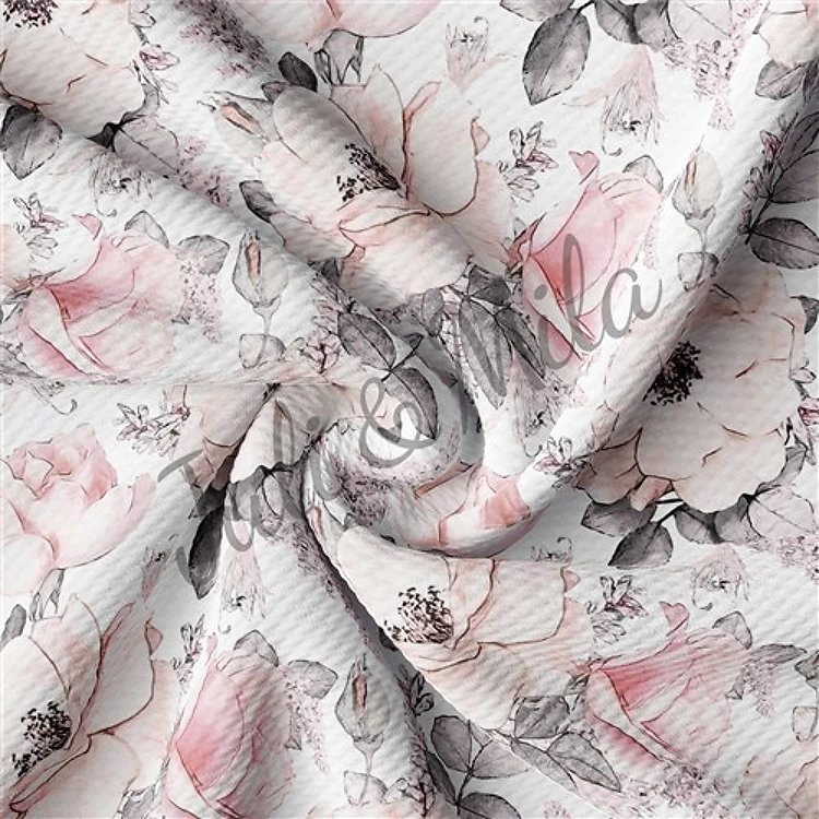 Printed Floral Liverpool Fabric Bow Floral (F16) & Get a Free $89.99 Embroidery Bundle