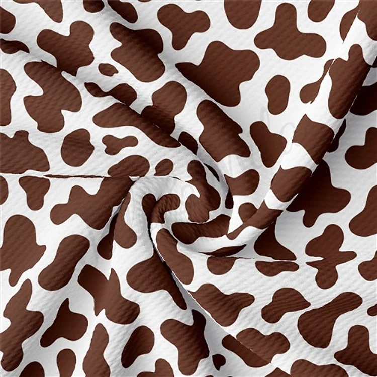 Brown Cow Spot Printed Liverpool Fabric AA2171 & Get a Free $89.99 Embroidery Bundle