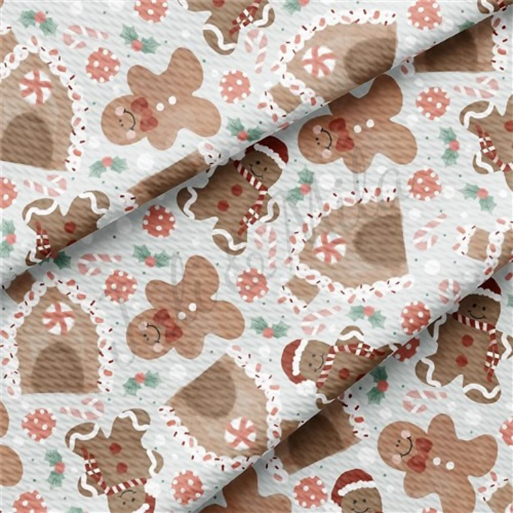 Gingerbread Christmas Liverpool Bullet Textured Stretch Solid Strip Thick Knit Jersey Fabric