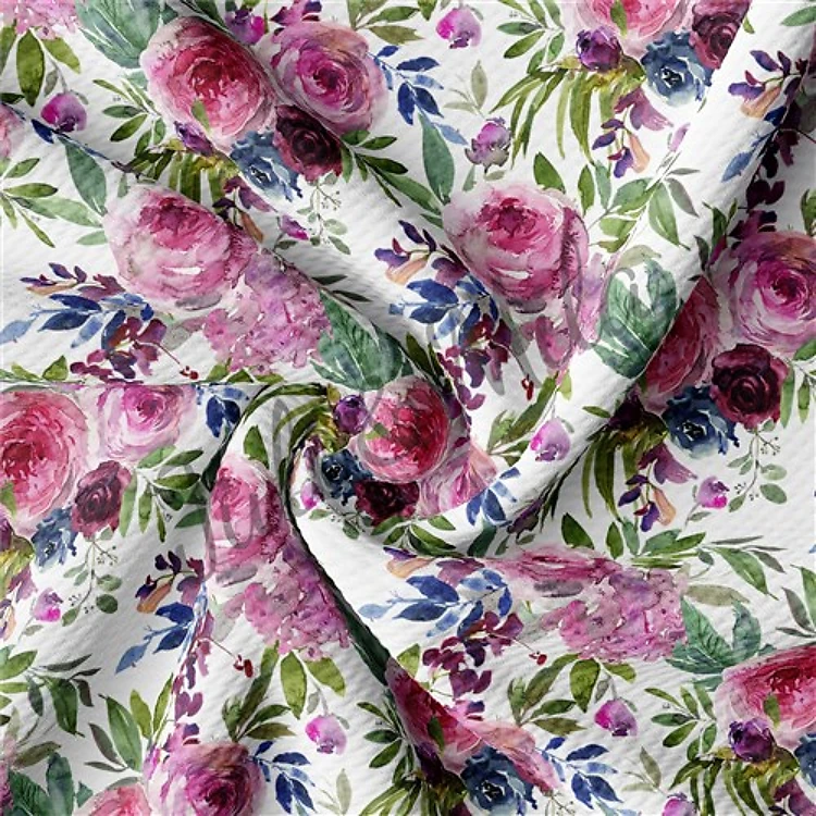 Printed Floral Liverpool Fabric Bow Floral (F22) & Get a Free $89.99 Embroidery Bundle
