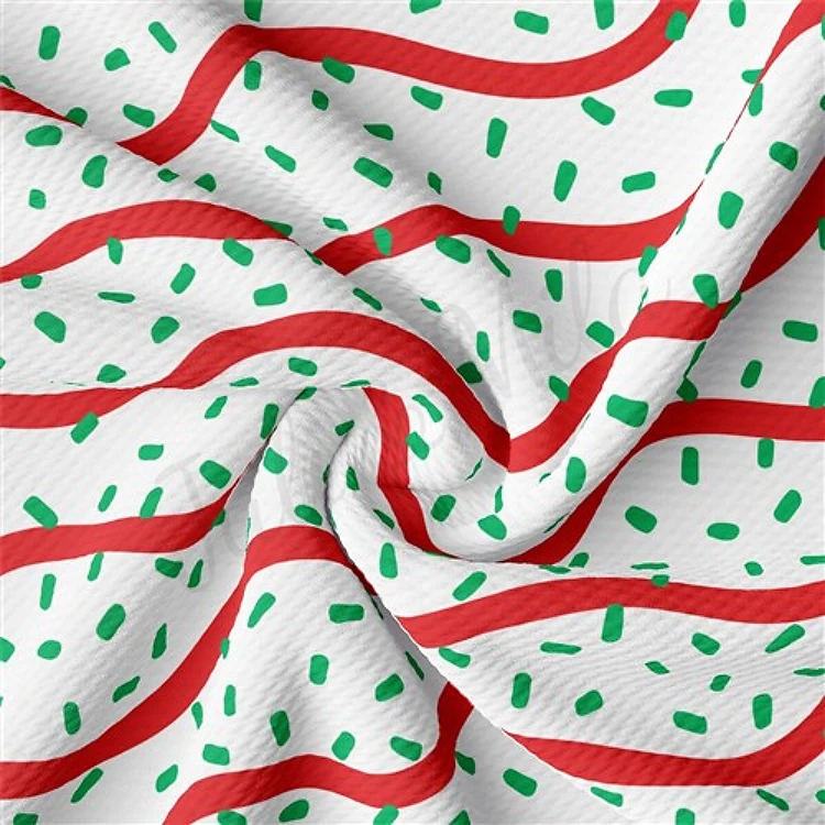 Christmas Christmas Liverpool Bullet Textured Stretch Solid Strip Thick Knit Jersey Fabric