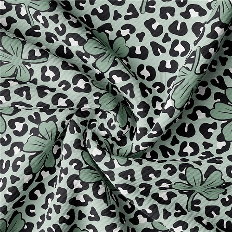 St. Patrick's Day Printed Liverpool Bullet Textured Stretch Solid Strip Thick Knit Jersey Fabric