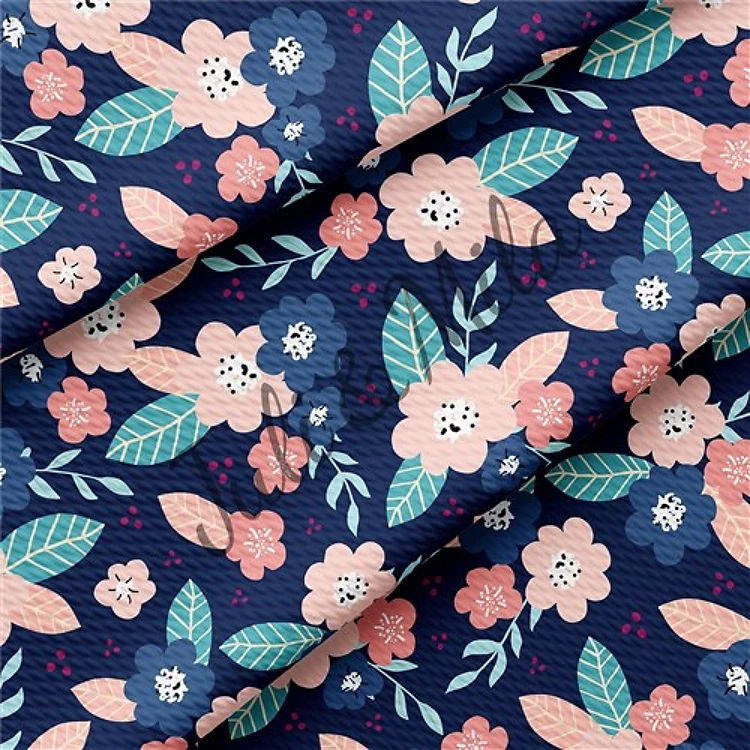 Floral Printed Liverpool Fabric Egg Bunny Pastel (E8) & Get a Free $89.99 Embroidery Bundle