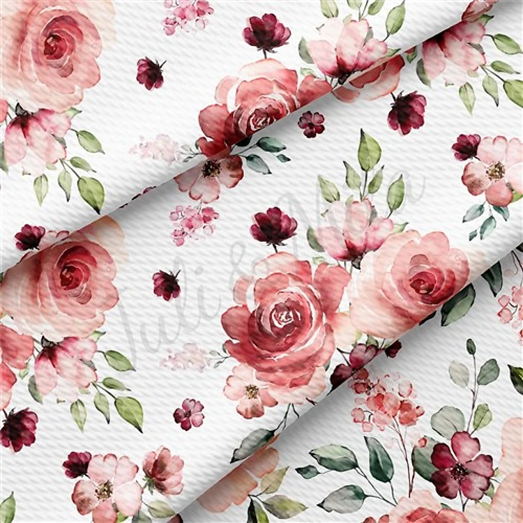 Floral Printed Liverpool 4 Way Fabric AA1529 & Get a Free $89.99 Embroidery Bundle