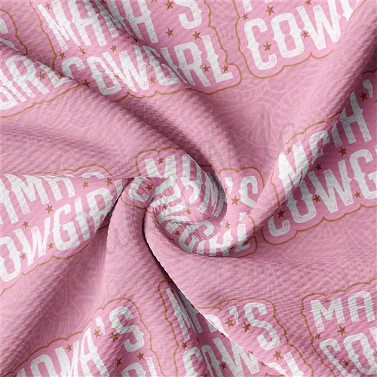 Mama's Cowgirl Printed Liverpool Bullet Textured Stretch Solid Strip Thick Knit Jersey Fabric