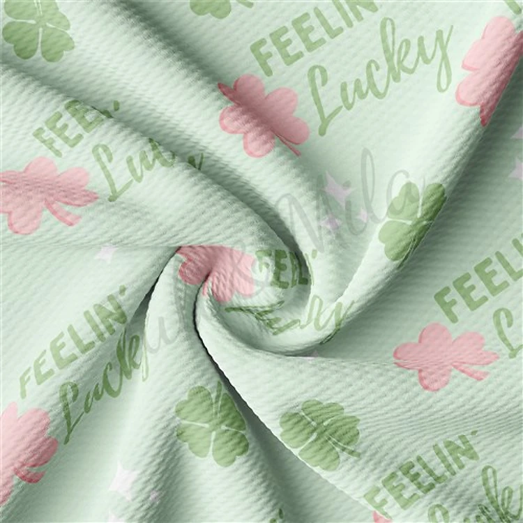 St. Patrick's Day Printed Liverpool Bullet Textured Stretch Solid Strip Thick Knit Jersey Fabric