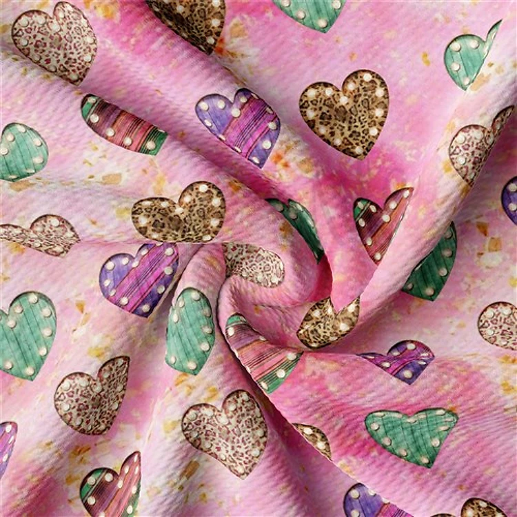 Valentine's Day Printed Liverpool Bullet Textured Stretch Solid Strip Thick Knit Jersey Fabric