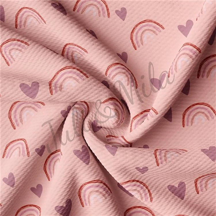 Valentine's Day Printed Liverpool Bullet Textured Stretch Solid Strip Thick Knit Jersey Fabric