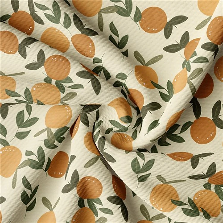 Orange Printed Liverpool 4 Way Fabric Orange4 & Get a Free $89.99 Embroidery Bundle