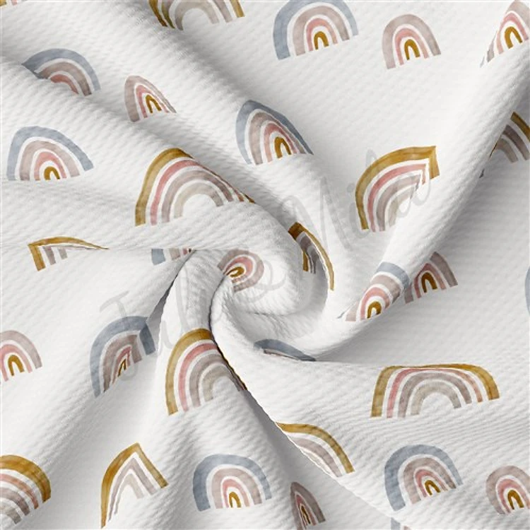 Rainbow Liverpool Bullet Textured Stretch Solid Strip Thick Knit Jersey Fabric