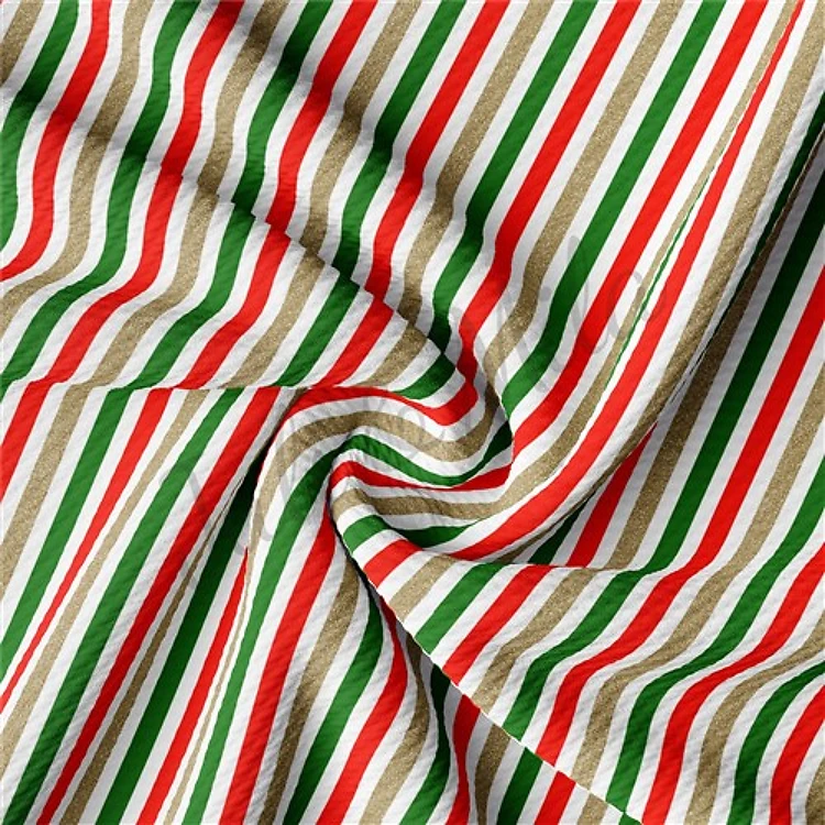 Christmas Liverpool Bullet Textured Stretch Solid Strip Thick Knit Jersey Fabric