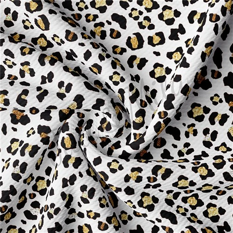 Cheetah Leopard AA184 TBP102 Liverpool Bullet Textured Stretch Solid Strip Thick Knit Jersey Fabric