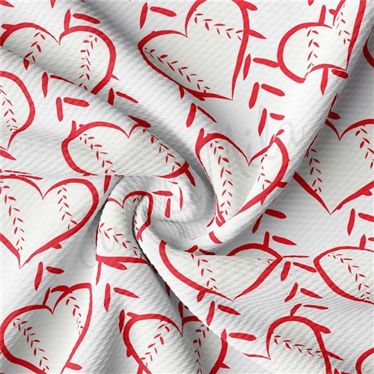 Baseball Printed Liverpool Bullet Textured Stretch Solid Strip Thick Knit Jersey Fabric