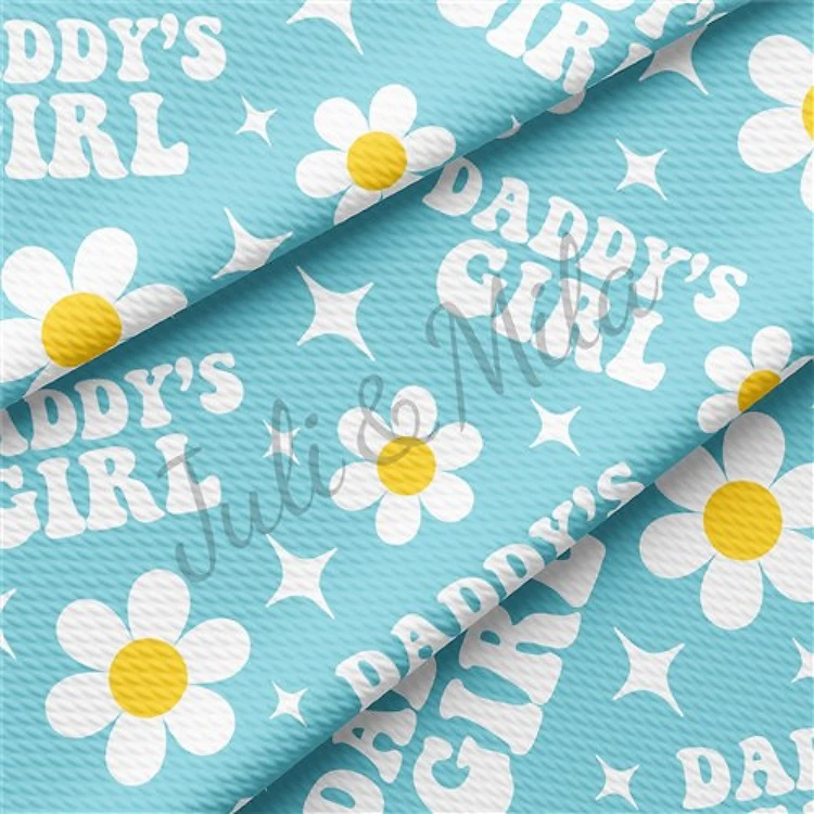Daddy's Girl Printed Liverpool Bullet Textured Stretch Solid Strip Thick Knit Jersey Fabric